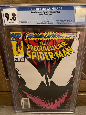 Spectacular Spider-Man #203 CGC 9.8 WHITE Pages