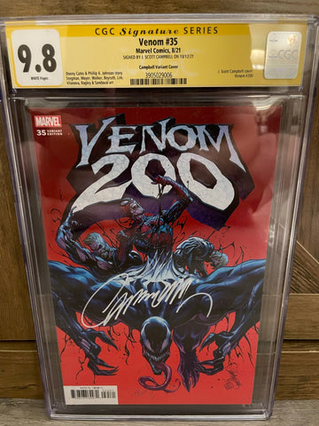 Venom #35 J Scott Campbell 1:50 Ratio Signed CGC 9.8 WHITE Pages Signature Series